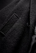 Black Relaxed Straight Double-breasted Long Winter Coat - Long wool coats - Photo 12