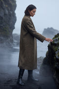 Brown Relaxed Straight Double-breasted Long Winter Coat - Long wool coats - Photo 20