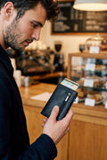 RFID Leather Wallet in Black — lifestyle