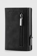 RFID Leather Wallet in Black — studio front