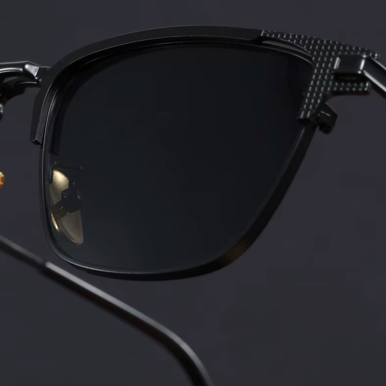 Semi-rimless Square Metal Frame Sunglasses - Photo 8