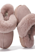 Shearling Open-Back Slippers in Black — other