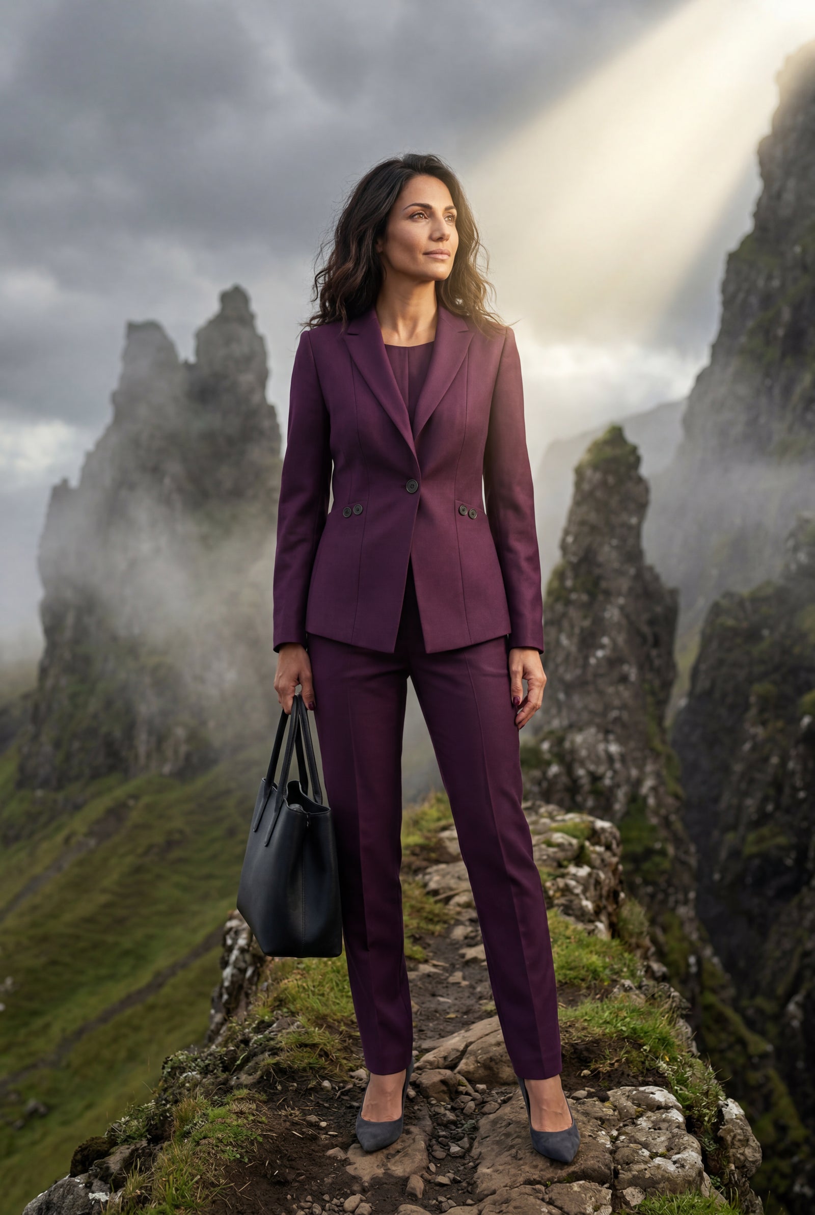Plum Single-breasted Blazer and Straight-leg Trouser Set - Blazer set - Photo 16