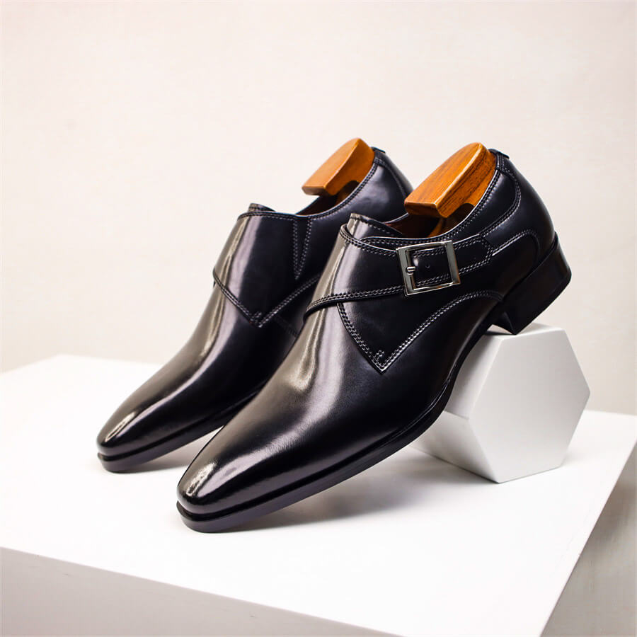 Single Monk Strap Almond Toe Dress Shoes - Monk strap dress shoes - Photo 5