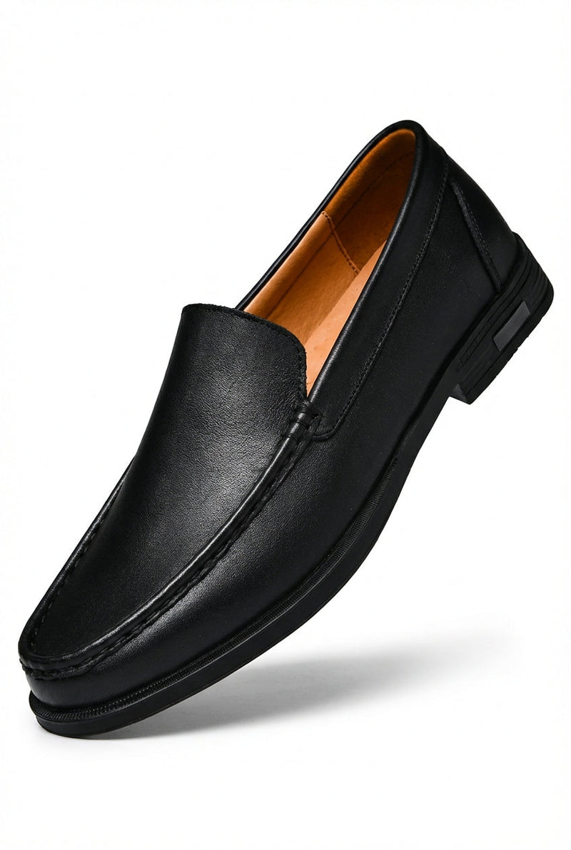 Black Sleek Slip-on Classic Penny Loafers - Slip on loafers - Photo 1