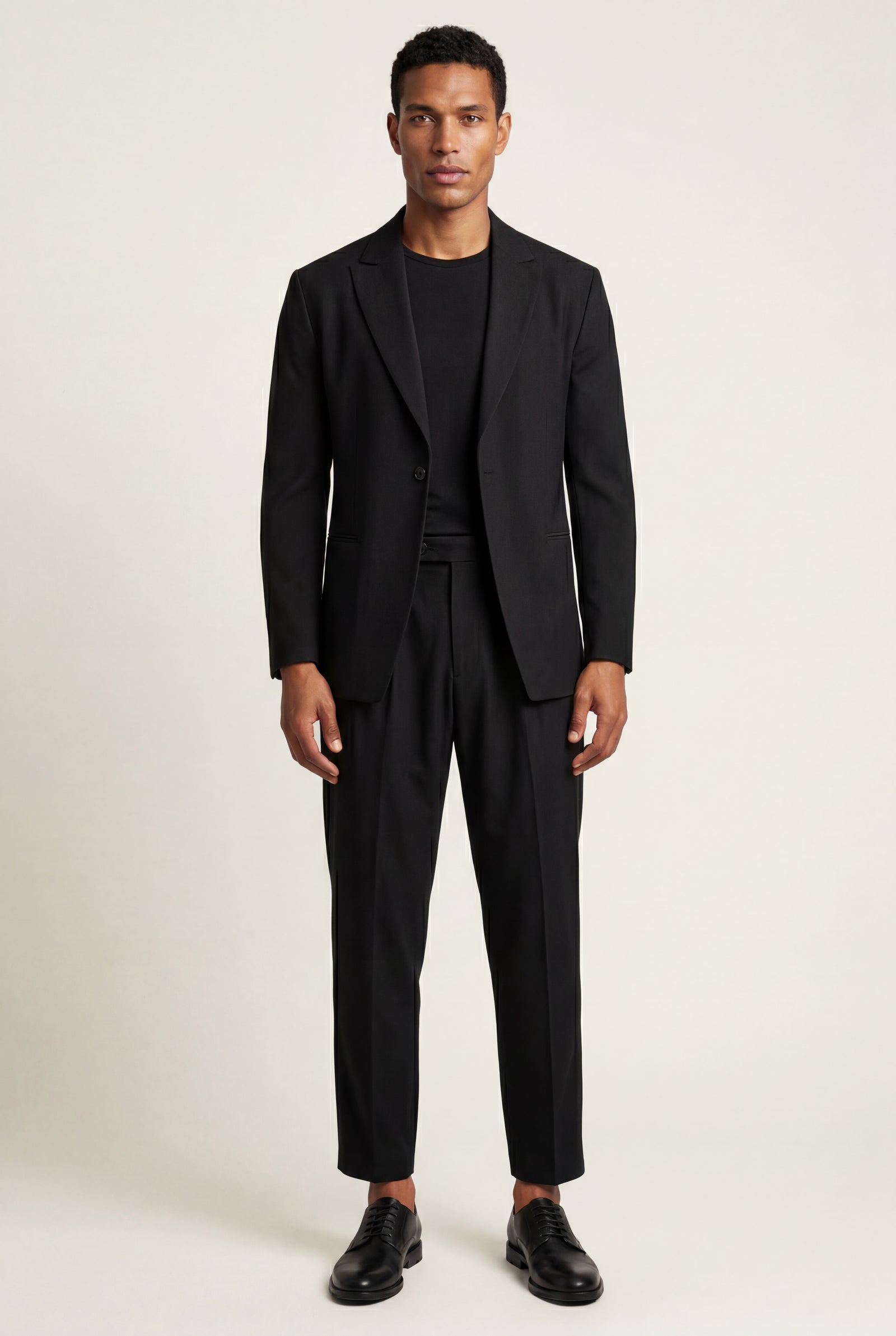 Black Slim Fit Single-breasted Two Piece Suit Set - Two-piece set - Photo 3