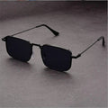 Black Square Metal Frame Sunglasses with Adjustable Nose Pads - Photo 6