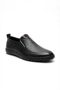 Black Stitched Detailing Slip-on Loafers - Photo 1