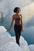 Brown Strapless Structured Boned Corset Top - Corset tops - Photo 8