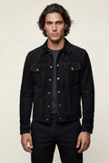 Black Structured Trucker Jacket with Button Closure - Men's jackets - Photo 3