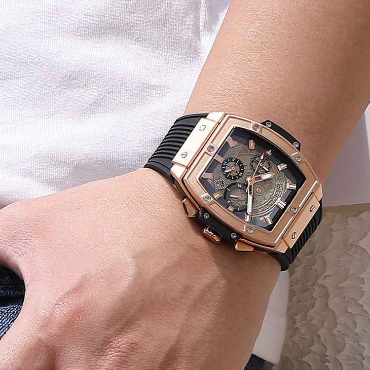 Textured Dial Rectangular Chronograph Dress Watch - Chronograph dress watches - Photo 3