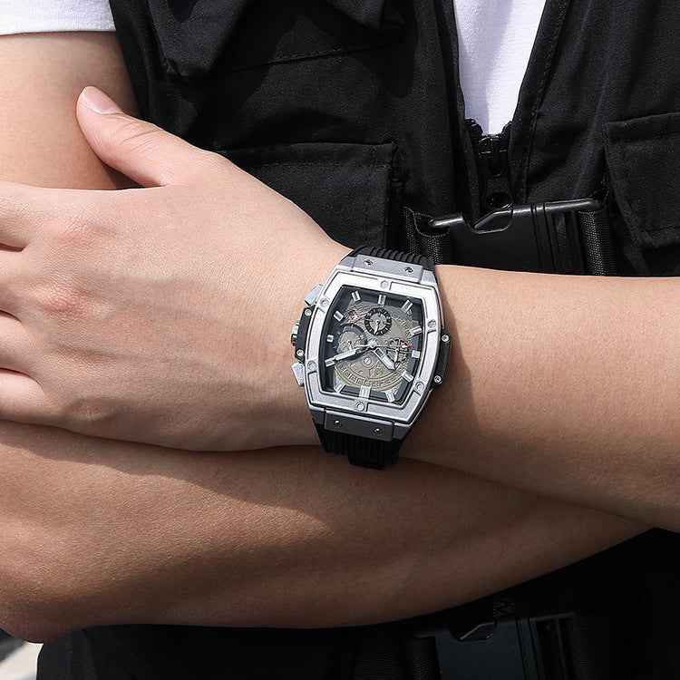 Textured Dial Rectangular Chronograph Dress Watch - Chronograph dress watches - Photo 4