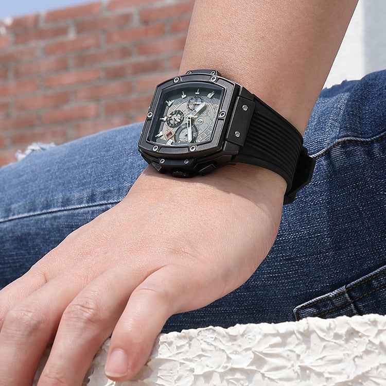 Textured Dial Rectangular Chronograph Dress Watch - Chronograph dress watches - Photo 5