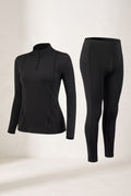 Thermal Base Layer Set in Black — studio front