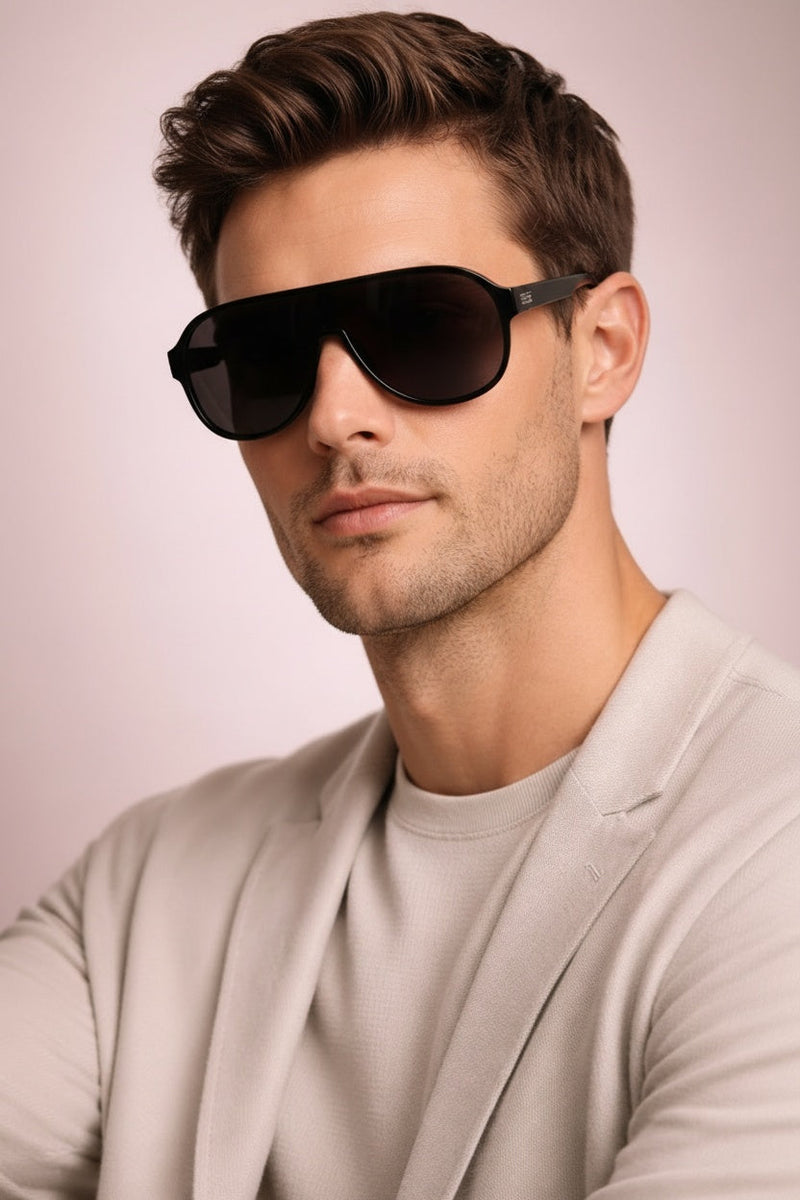 Thick Frame Matte Aviator Sunglasses - Photo 3