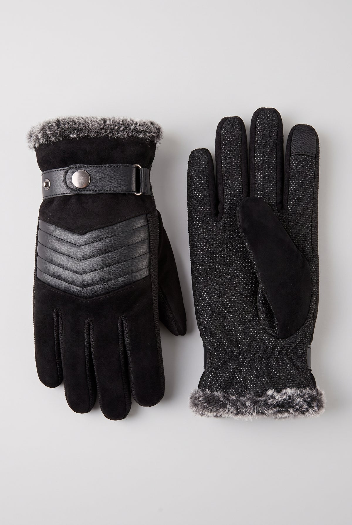Touchscreen Winter Gloves in Black — studio front