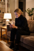 Women's Cropped Trench Coat Belted in Black — lifestyle home evening