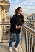 Women's Hoodie Oversized Zipper in Black — secondary ugc