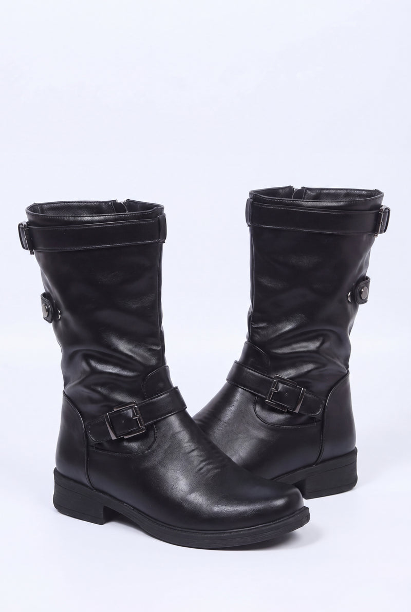 Women's Mid-Calf Boots Versatile Fit in Black — boots product shot