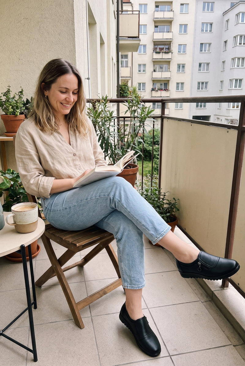 Women's Slip-On Shoes in Black — weekend vibes