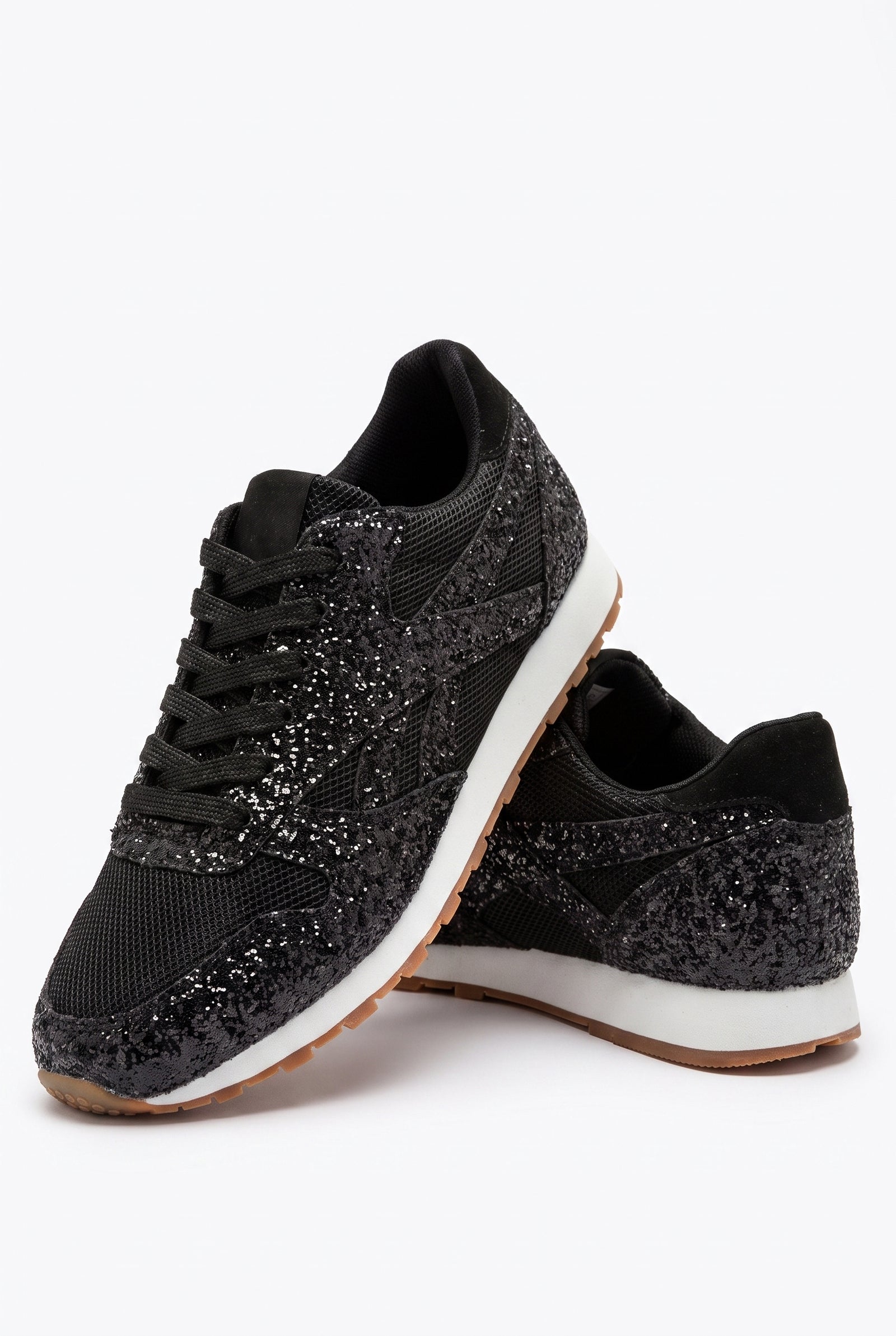 Women's Sneakers Glitter Low-Top in Black — product shot