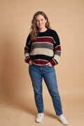 Women's Sweater Striped Relaxed Fit in Black — primary studio