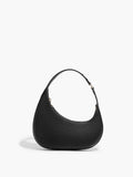 Black Women's Black Crescent Hobo Shoulder Bag with Adjustable Strap - Everyday handbag - Photo 4