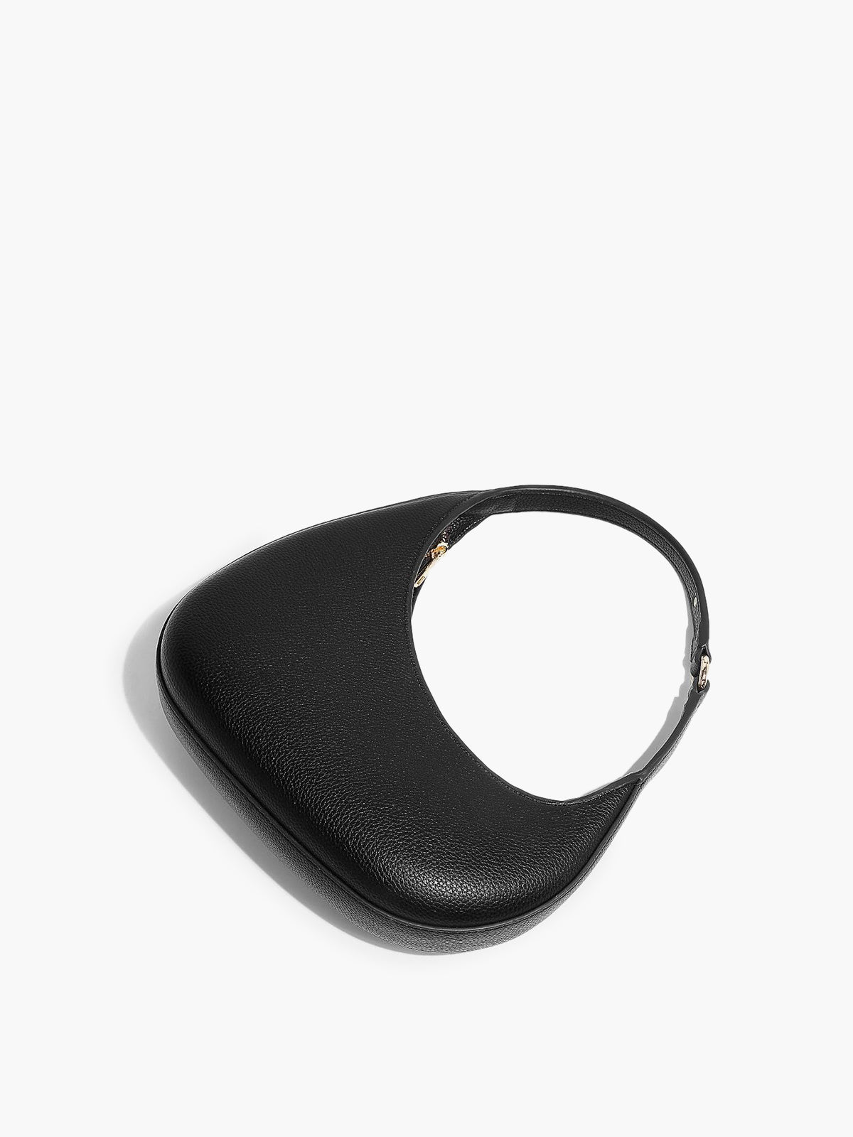 Black Women's Black Crescent Hobo Shoulder Bag with Adjustable Strap - Everyday handbag - Photo 7