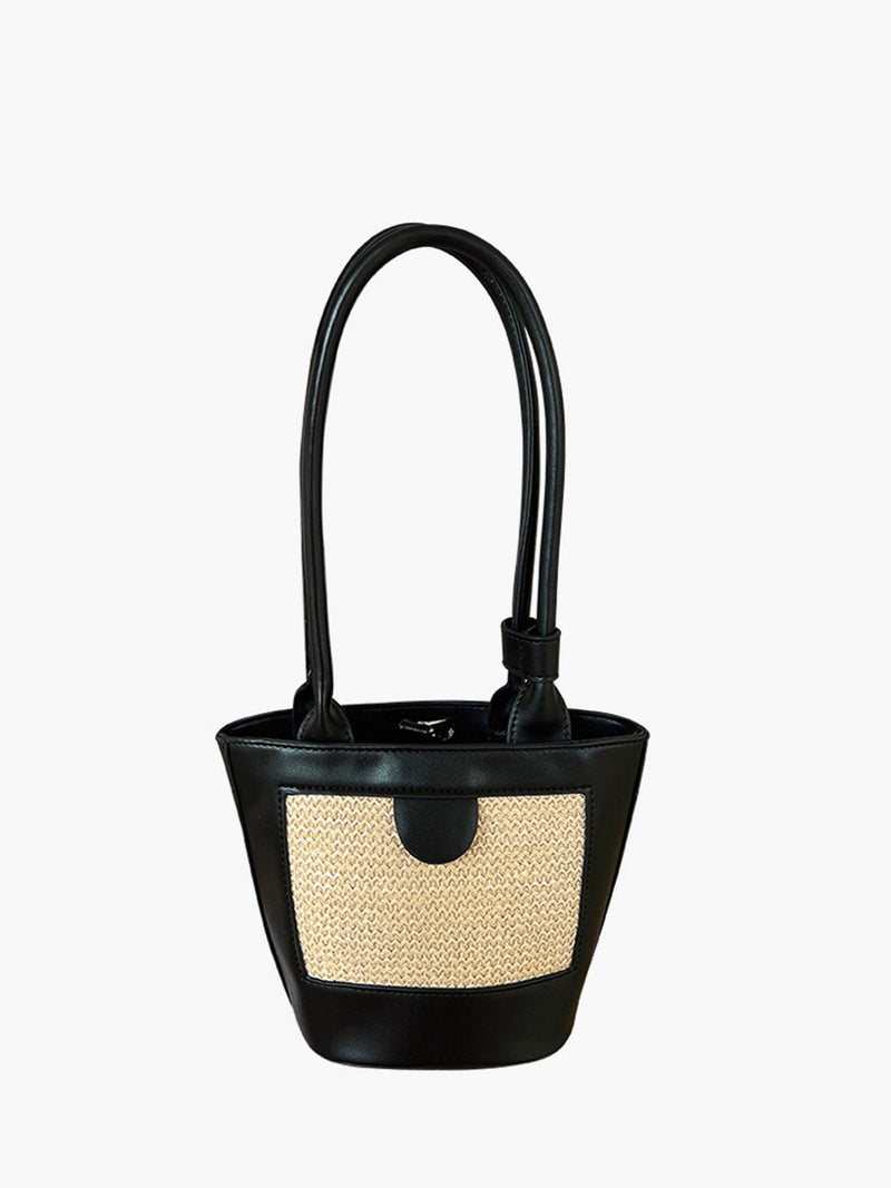Black Women's Black Structured Mini Tote Bag with Pocket - Tote bags - Photo 4