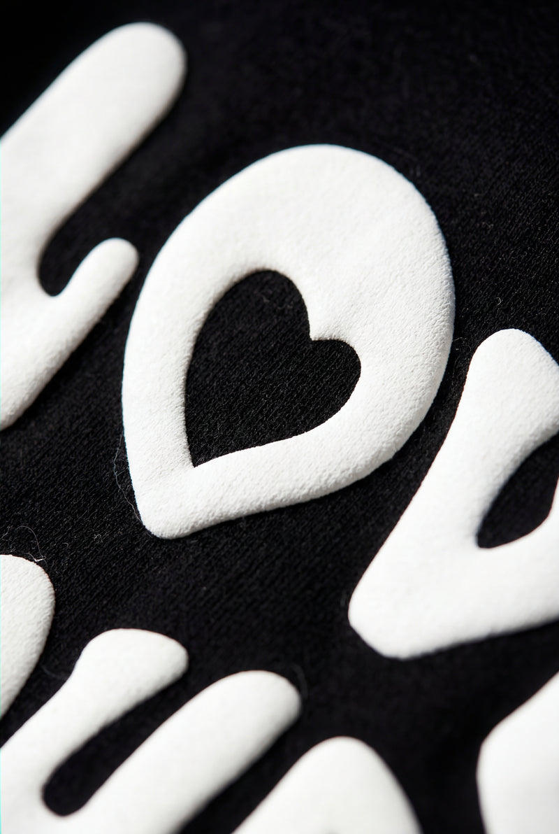 Black Women's Bold Back Print Loose Fit Hoodie - Photo 3