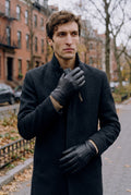 Wool-Lined Driving Gloves in Black — lifestyle
