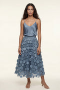 Blue 3d Polka Dot Applique A-line Midi Skirt - Tulle skirt - Photo 18
