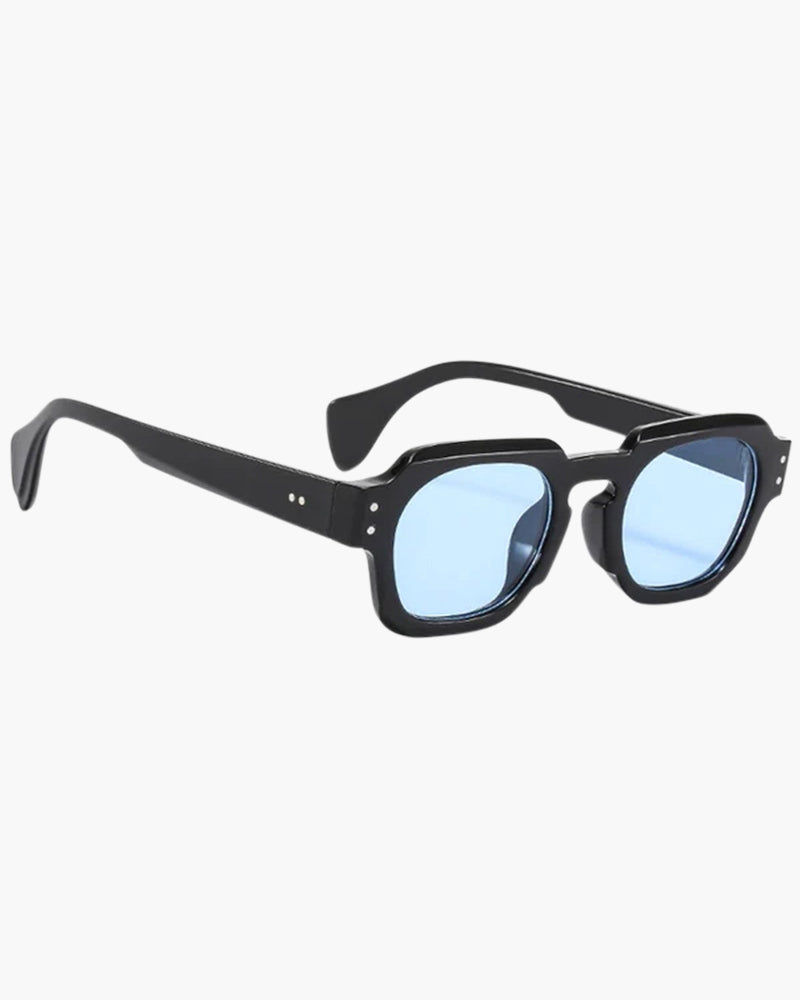 Blue Chunky Angular 90s-style Square Sunglasses - Photo 3