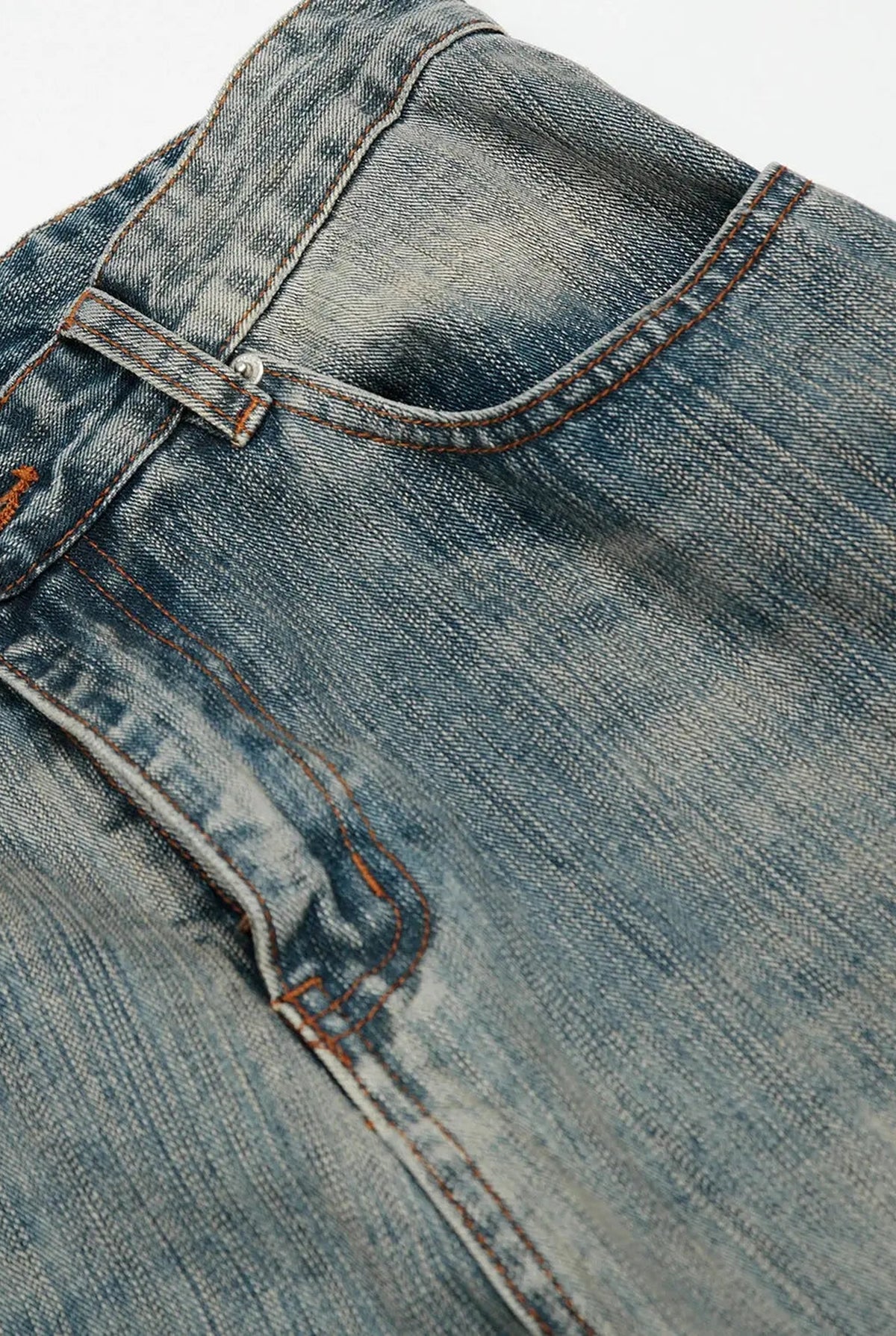Denim Bootcut Jeans in Blue — detail