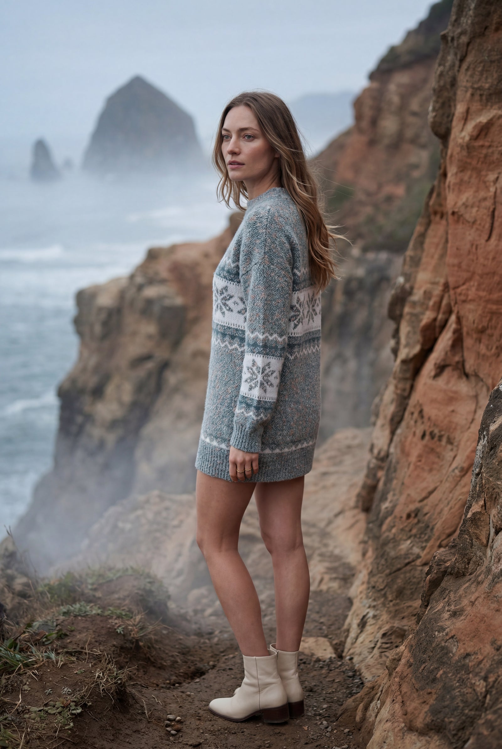 Blue Fair Isle Snowflake Relaxed Holiday Sweater - Photo 13