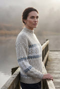 Beige Fair Isle Snowflake Relaxed Holiday Sweater - Photo 15