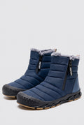 Faux-Fur Lined Winter Boots in Blue — studio front