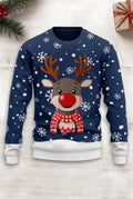 Festive Knit Sweater in Blue — Stilenza main image