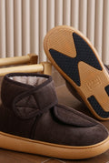 Fleece-Lined Ankle Slippers in Blue — side