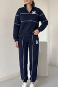 Fleece Loungewear Set in Blue — studio front