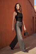 Black High-rise Wide Leg Vintage Look Jeans - Wide leg jeans - Photo 4