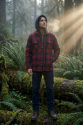 Red Large Check Pattern Hooded Flannel Jacket - Hooded jackets - Photo 15