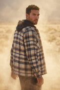 Beige Large Check Pattern Hooded Flannel Jacket - Hooded jackets - Photo 16