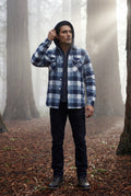 White Large Check Pattern Hooded Flannel Jacket - Hooded jackets - Photo 20