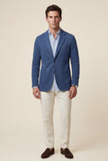 Blue Lightweight Unstructured Slim Fit Casual Blazer - Photo 2