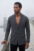 Dark Gray Lightweight Unstructured Slim Fit Casual Blazer - Photo 23