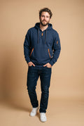 Men's Hoodie Relaxed Fit in Blue — studio front