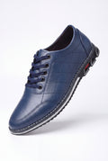 Men's Sneakers Quilted Low Top in Blue — clean packshot