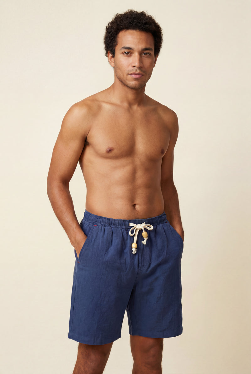 Blue Men's Relaxed-Fit Drawstring Waist Casual Shorts - Photo 4
