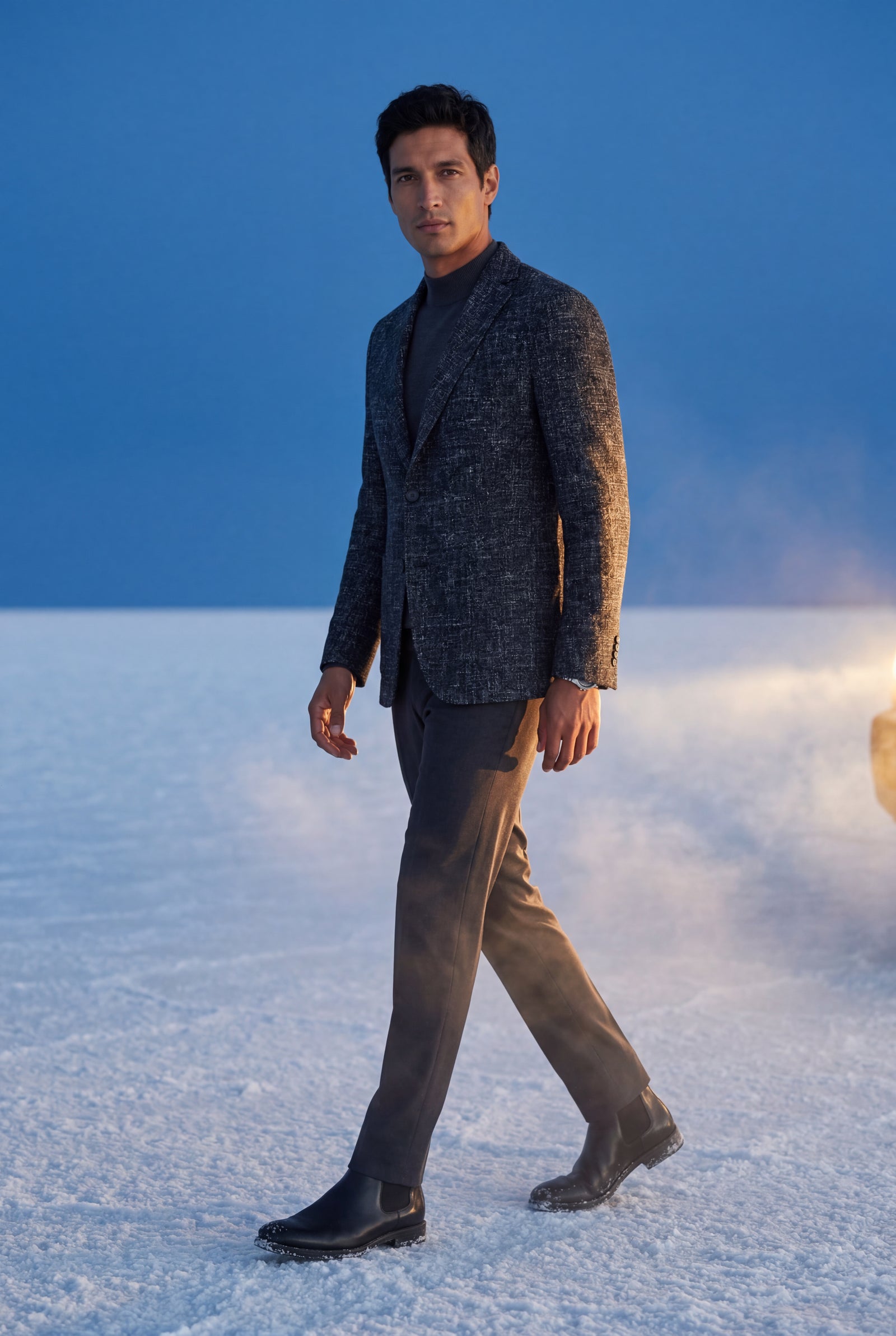 Black Men's Windowpane Check Tailored Slim Fit Blazer - Tailored blazer - Photo 11